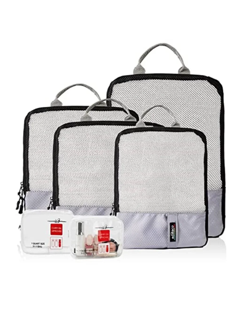Compression Packing Cubes Travel Organizer Set Luggage Bags 6 Piece Suitcase